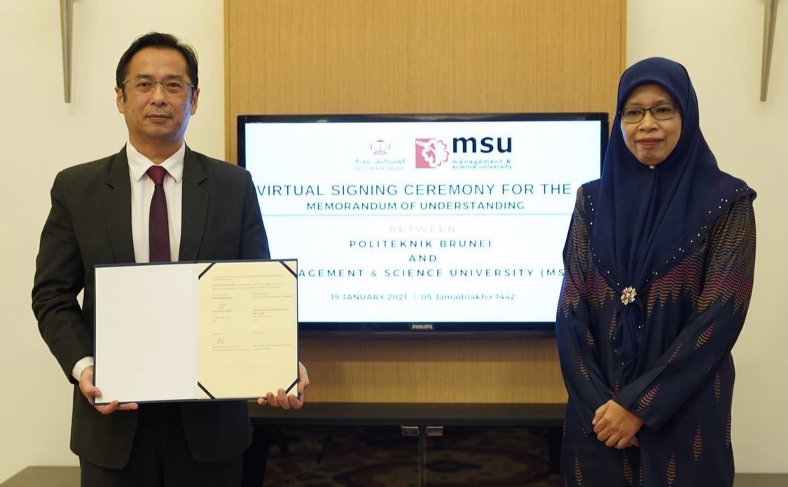Virtual Signing Ceremony for the Memorandum of Understanding (MoU) between Politeknik Brunei and Management & Science University (MSU), Malaysia